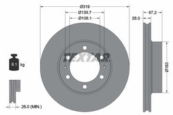 DISC FRANA TEXTAR 92230403 - Compatibil cu CHANGAN, FOTON, JAC, TOYOTA