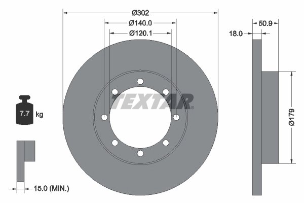 DISC FRANA TEXTAR 92230803 - Compatibil cu NISSAN, OPEL, RENAULT, VAUXHALL