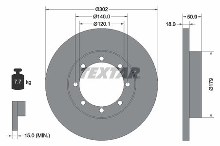 DISC FRANA TEXTAR 92230803 - Compatibil cu NISSAN, OPEL, RENAULT, VAUXHALL