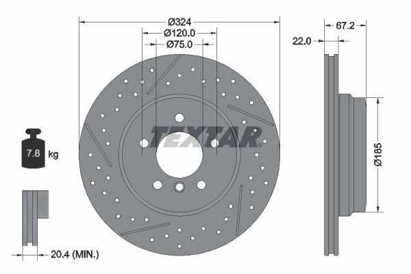 DISC FRANA TEXTAR 92231203 - Compatibil cu BMW
