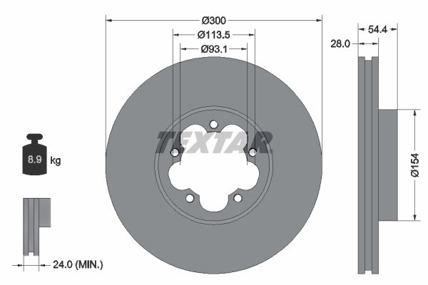 DISC FRANA TEXTAR 92231500 - Compatibil cu FORD, FORD (JMC), FORD AUSTRALIA