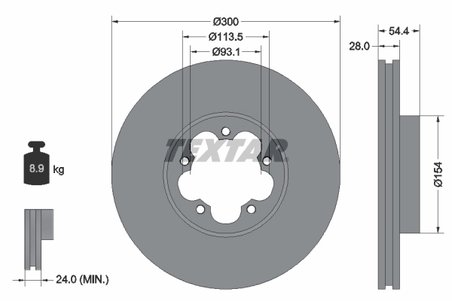 DISC FRANA TEXTAR 92231500 - Compatibil cu FORD, FORD (JMC), FORD AUSTRALIA