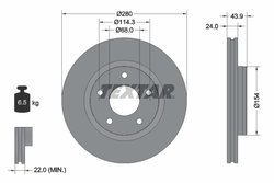 DISC FRANA TEXTAR 92232205 - Compatibil cu INFINITI, NISSAN, NISSAN (DFAC)