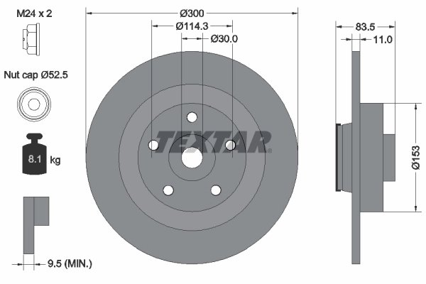 DISC FRANA TEXTAR 92233103 - Compatibil cu RENAULT, SAMSUNG