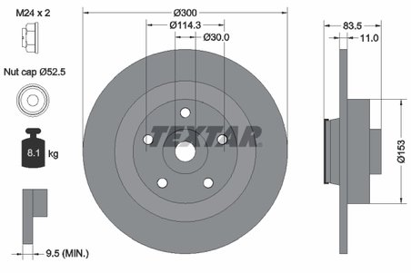 DISC FRANA TEXTAR 92233103 - Compatibil cu RENAULT, SAMSUNG