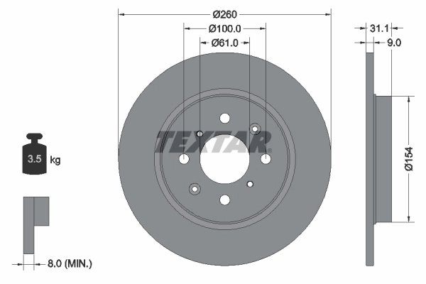 DISC FRANA TEXTAR 92234203 - Compatibil cu HONDA