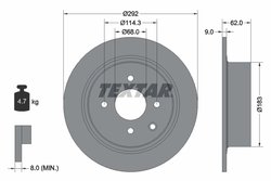 DISC FRANA TEXTAR 92234303 - Compatibil cu NISSAN, NISSAN (DFAC), VENUCIA