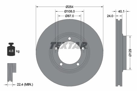 DISC FRANA TEXTAR 92234500 - Compatibil cu FENGXING, HYUNDAI, JAC