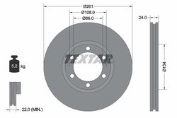 DISC FRANA TEXTAR 92234700 - Compatibil cu KIA