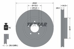 DISC FRANA TEXTAR 92235403 - Compatibil cu CHRYSLER, DODGE