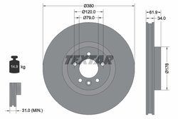 DISC FRANA TEXTAR 92235605 - Compatibil cu LAND ROVER
