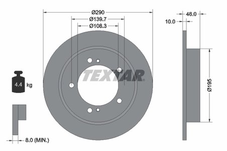 DISC FRANA TEXTAR 92237300 - Compatibil cu CHEVROLET, SUZUKI