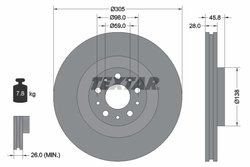 DISC FRANA TEXTAR 92237603 - Compatibil cu FIAT, OPEL, VAUXHALL