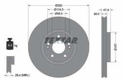 DISC FRANA TEXTAR 92237805 - Compatibil cu HYUNDAI, HYUNDAI (BEIJING), KIA