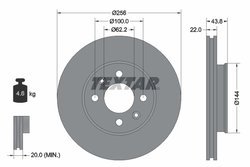 DISC FRANA TEXTAR 92237903 - Compatibil cu DODGE, HYUNDAI, HYUNDAI (BEIJING), KIA, KIA (DYK)