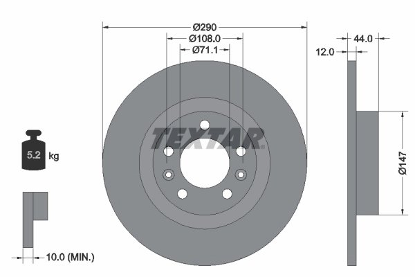 Disc frana Textar 92238003