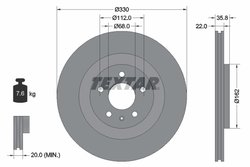 Disc frana Textar 92238303