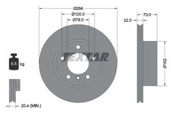 DISC FRANA TEXTAR 92238403 - Compatibil cu BMW