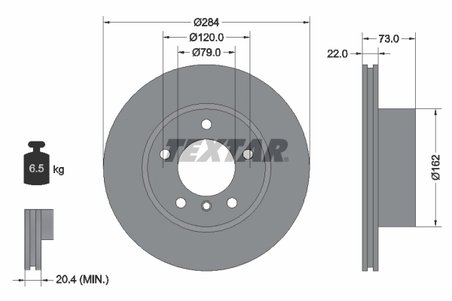 DISC FRANA TEXTAR 92238403 - Compatibil cu BMW