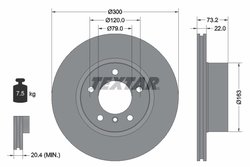 DISC FRANA TEXTAR 92238503 - Piesa auto compatibila cu mai multe marci