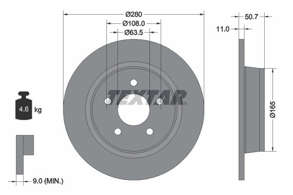 Disc frana Textar 92238903