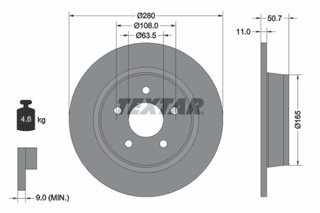 Disc frana Textar 92238903
