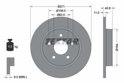 DISC FRANA TEXTAR 92239003 - Compatibil cu FORD, FORD (CHANGAN), FORD ASIA & OCEANIA, FORD AUSTRALIA, FORD USA