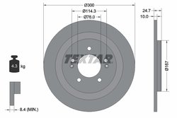 DISC FRANA TEXTAR 92239203 - Compatibil cu HYUNDAI