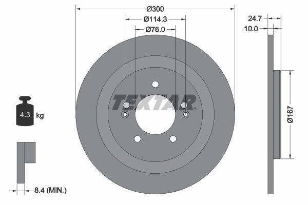 DISC FRANA TEXTAR 92239203 - Compatibil cu HYUNDAI