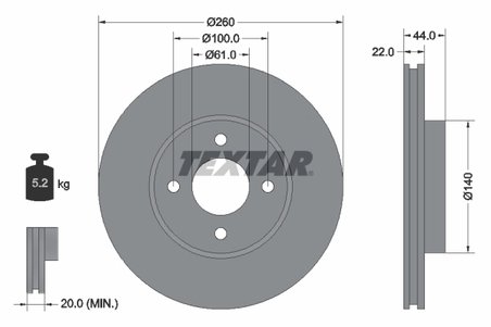 Disc frana Textar 92239903