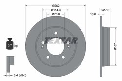 DISC FRANA TEXTAR 92240003 - Compatibil cu HYUNDAI, HYUNDAI (BEIJING), INOKOM, KIA, KIA (DYK), NAZA