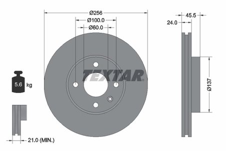 DISC FRANA TEXTAR 92241400 - Compatibil cu CHEVROLET, HOLDEN