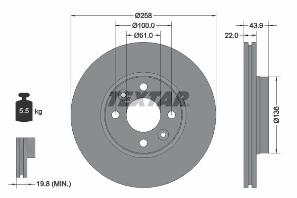 Disc frana Textar 92241503