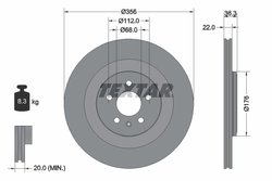 DISC FRANA TEXTAR 92241803 - Compatibil cu AUDI, AUDI (FAW)