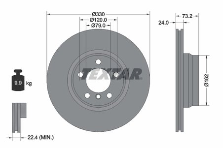 DISC FRANA TEXTAR 92242005 - Compatibil cu BMW