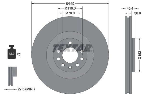 DISC FRANA TEXTAR 92242403 - Compatibil cu OPEL, SAAB, VAUXHALL