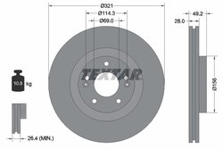DISC FRANA TEXTAR 92242905 - Compatibil cu HYUNDAI, HYUNDAI (BEIJING), KIA, KIA (DYK)