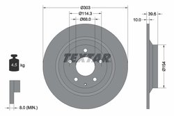 DISC FRANA TEXTAR 92242703 - Compatibil cu HONGQI, MAZDA, MAZDA (CHANGAN)