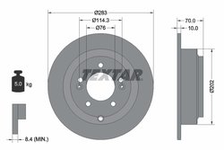 DISC FRANA TEXTAR 92244403 - Compatibil cu KIA