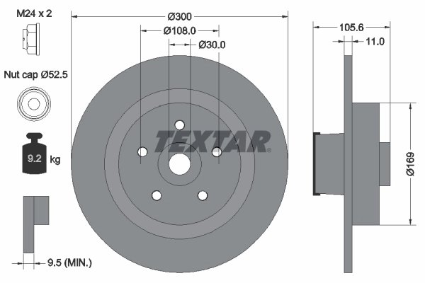 DISC FRANA TEXTAR 92252903 - Compatibil cu RENAULT
