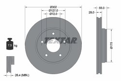DISC FRANA TEXTAR 92253303 - Compatibil cu JEEP