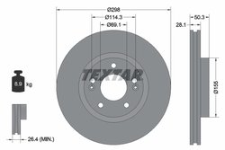 DISC FRANA TEXTAR 92253603 - Compatibil cu HYUNDAI, INOKOM