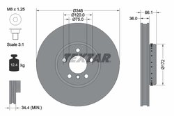DISC FRANA TEXTAR 92253725 - Compatibil cu BMW