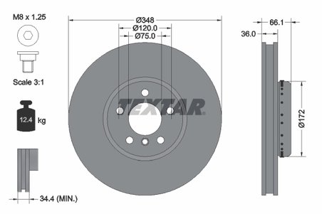 DISC FRANA TEXTAR 92253825 - Compatibil cu BMW