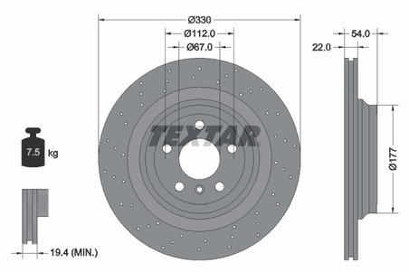 DISC FRANA TEXTAR 92254505 - Compatibil cu MERCEDES-BENZ