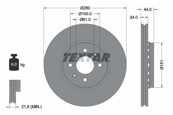 Disc frana Textar 92254603