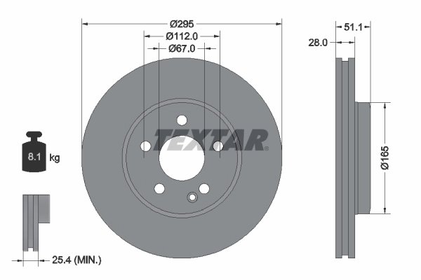 DISC FRANA TEXTAR 92254803 - Compatibil cu MERCEDES-BENZ