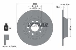 DISC FRANA TEXTAR 92255403 - Compatibil cu AUDI, AUDI (FAW), CUPRA, FORD, SEAT, SKODA, SKODA (SVW), VW, VW (FAW), VW (SVW)