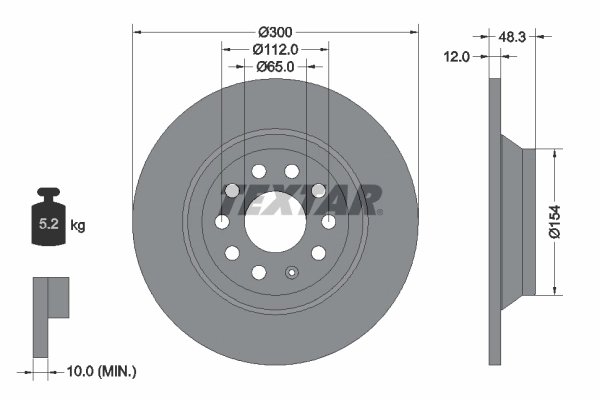 Disc frana Textar 92255403