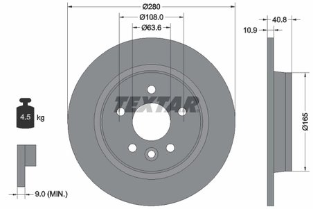 DISC FRANA TEXTAR 92255603 - Compatibil cu FORD, FORD AUSTRALIA, VOLVO, VOLVO (CHANGAN)